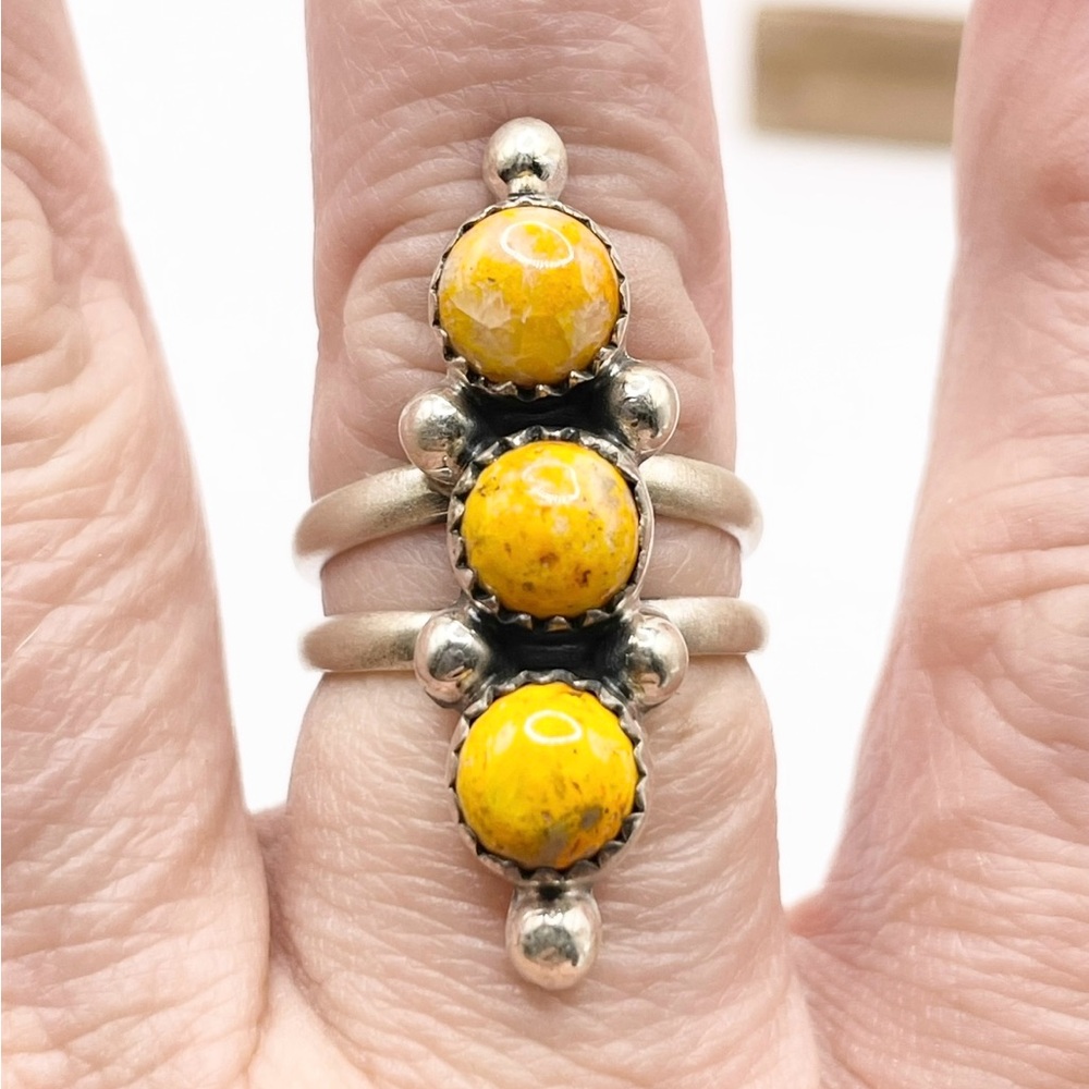 Size 7 Bumblebee Jasper 925 Sterling Silver Solid ring - Picture 6 of 8